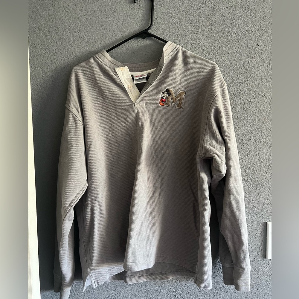Vintage Henley Mickey Mouse Long Sleeve